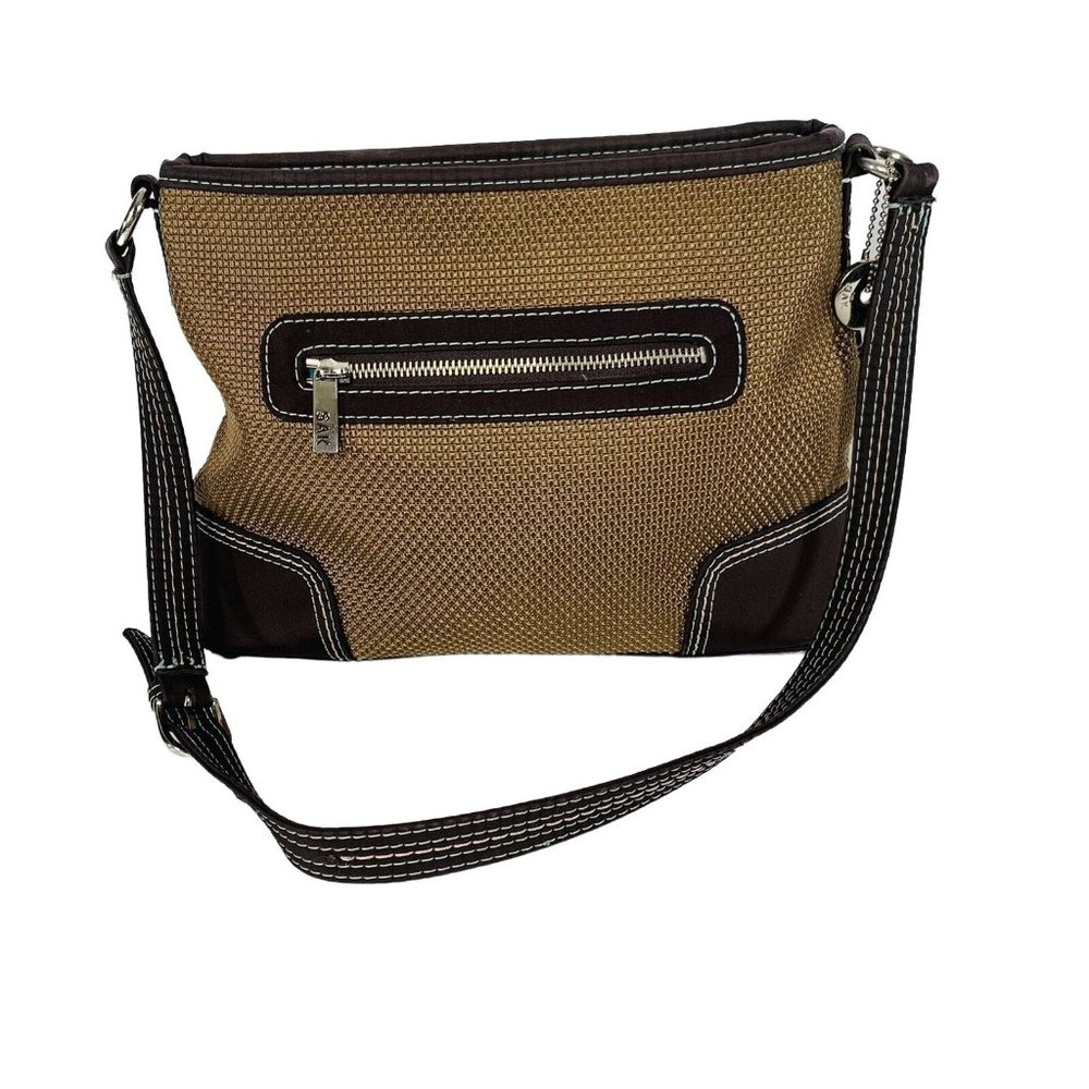 The Sak Womens Wicker Weave Shoulder Bag Purse Cross Body 11"x8.5" Adjust Strap